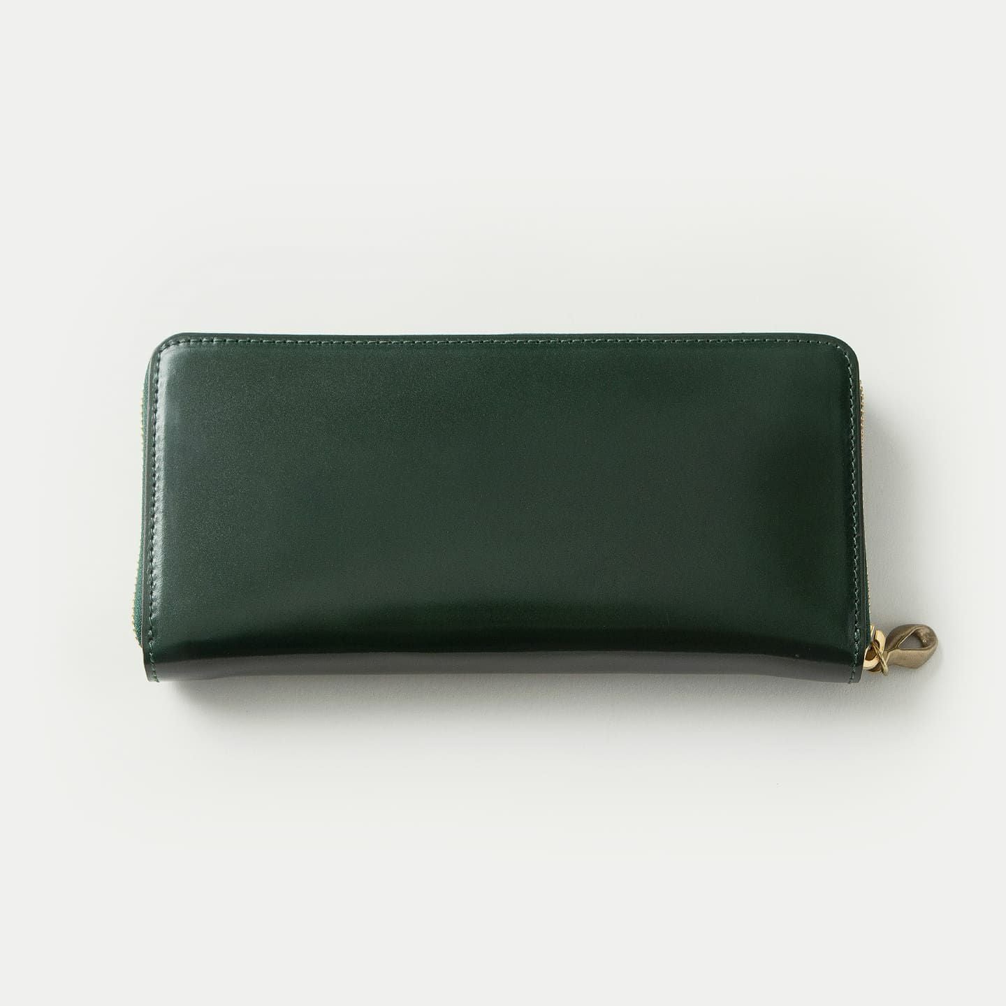 コードバン ラウンドジップ長財布 - British Green - | ETiAM