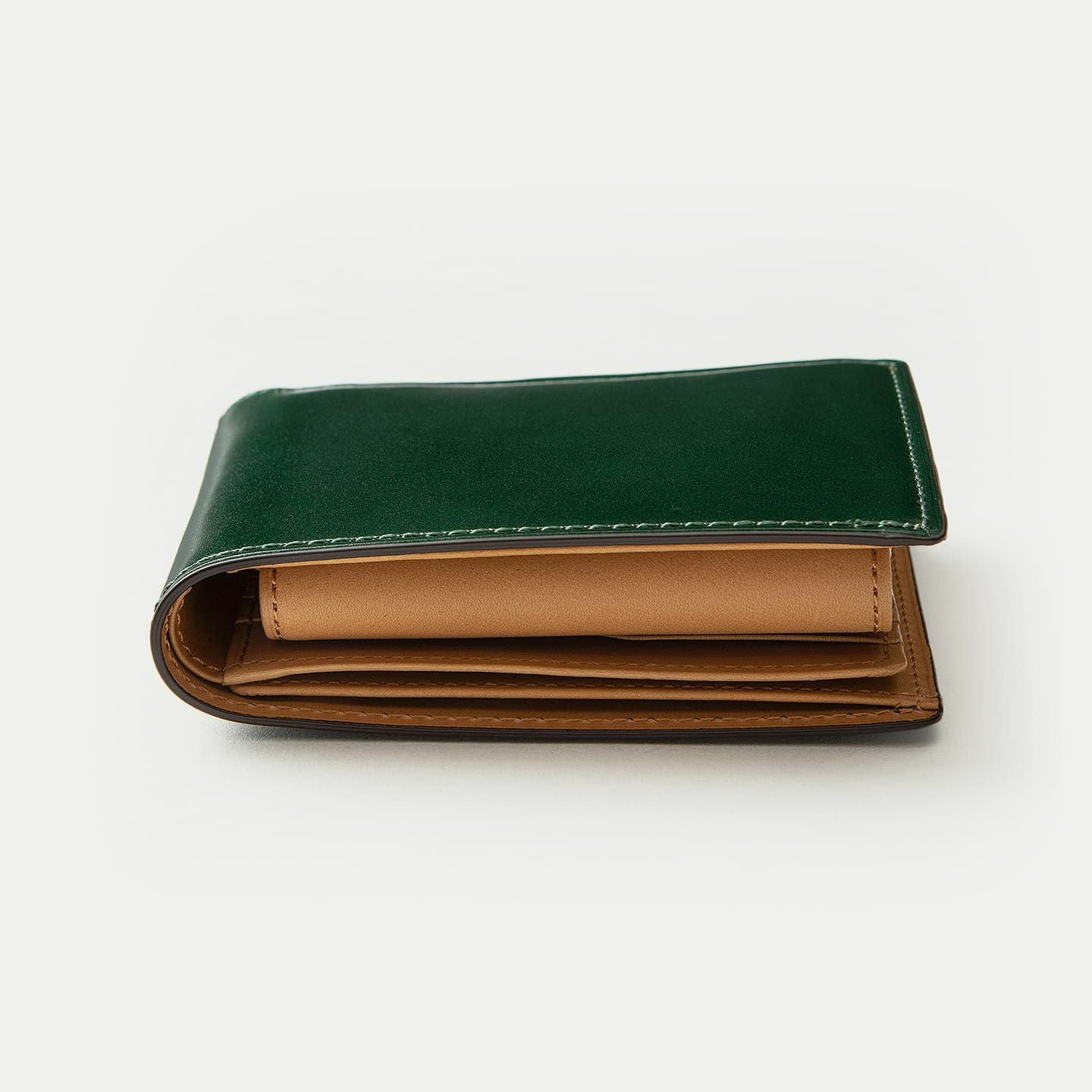 コードバン 二つ折り財布 - British Green - | ETiAM