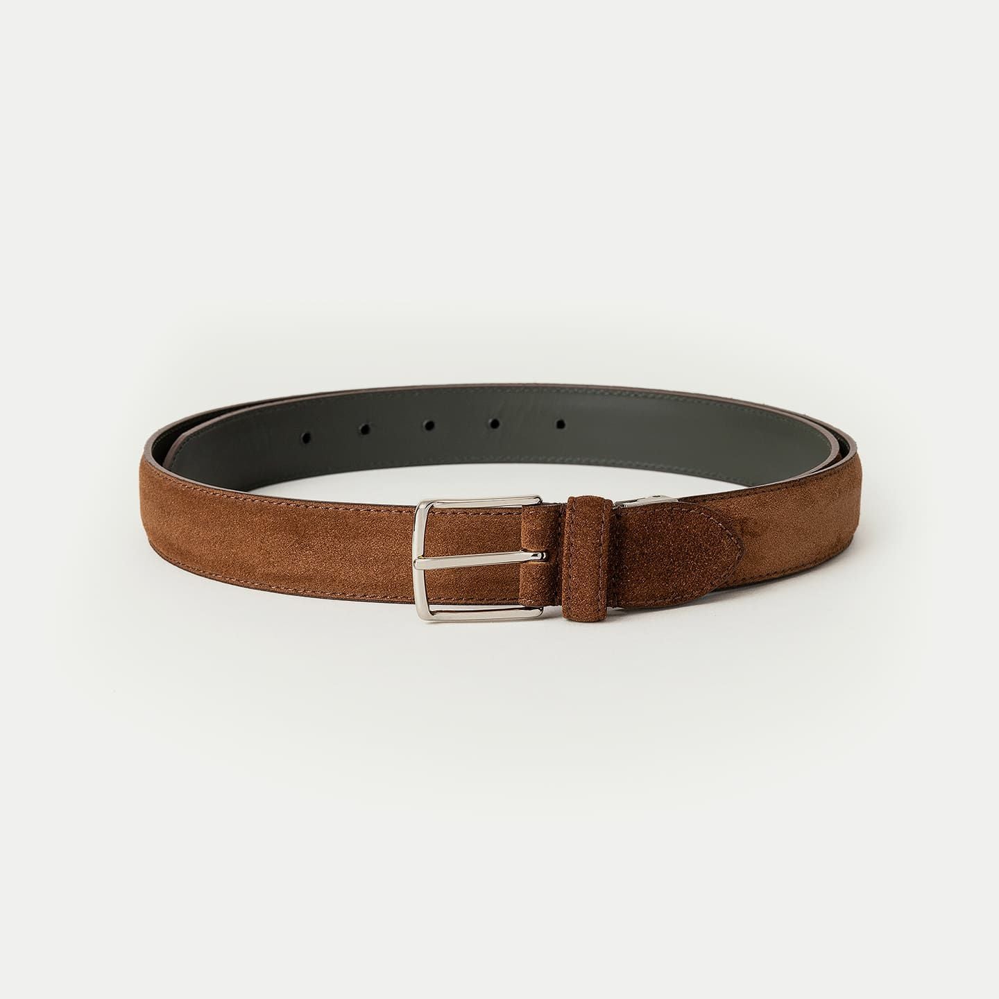 スエード ベルト - Silver / Brown - | ETiAM
