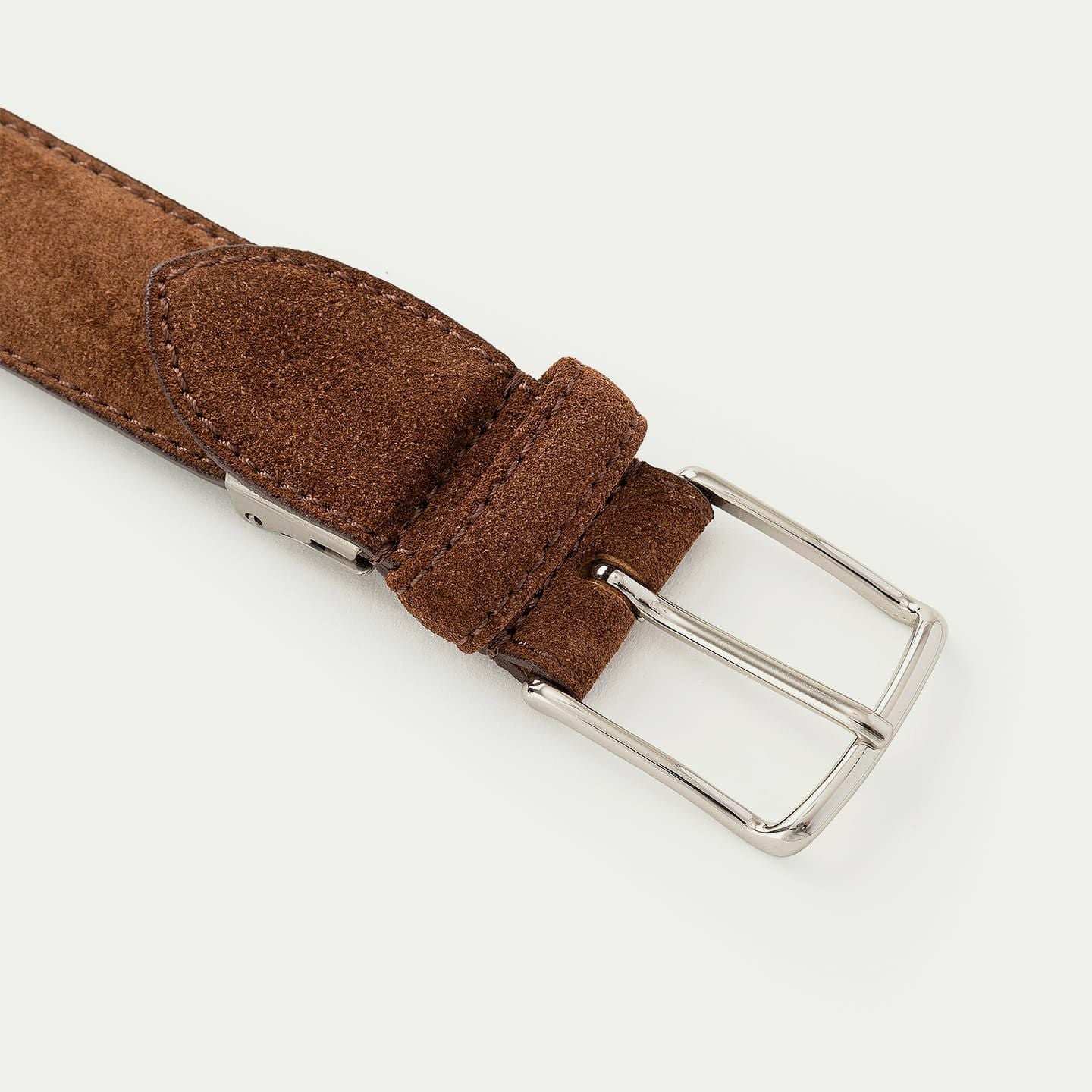 スエード ベルト - Silver / Brown - | ETiAM