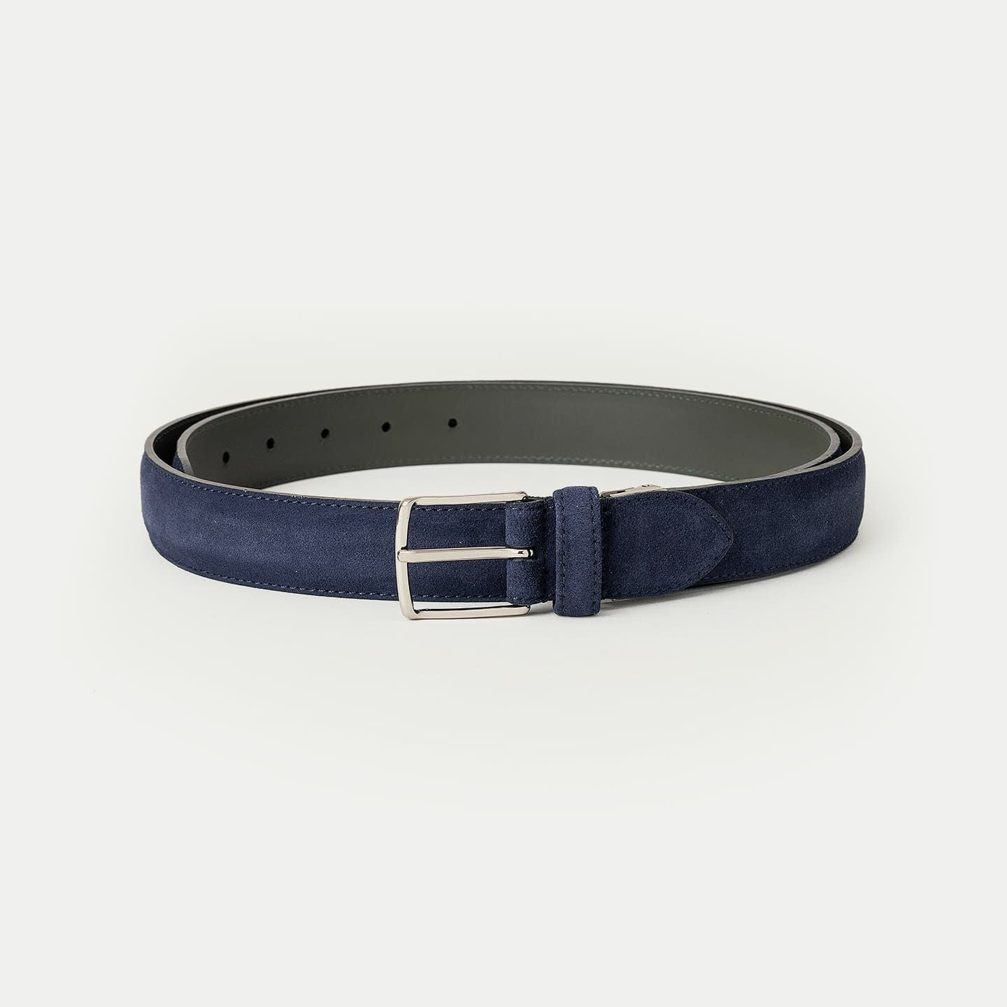 スエード ベルト - Silver / Navy - | ETiAM