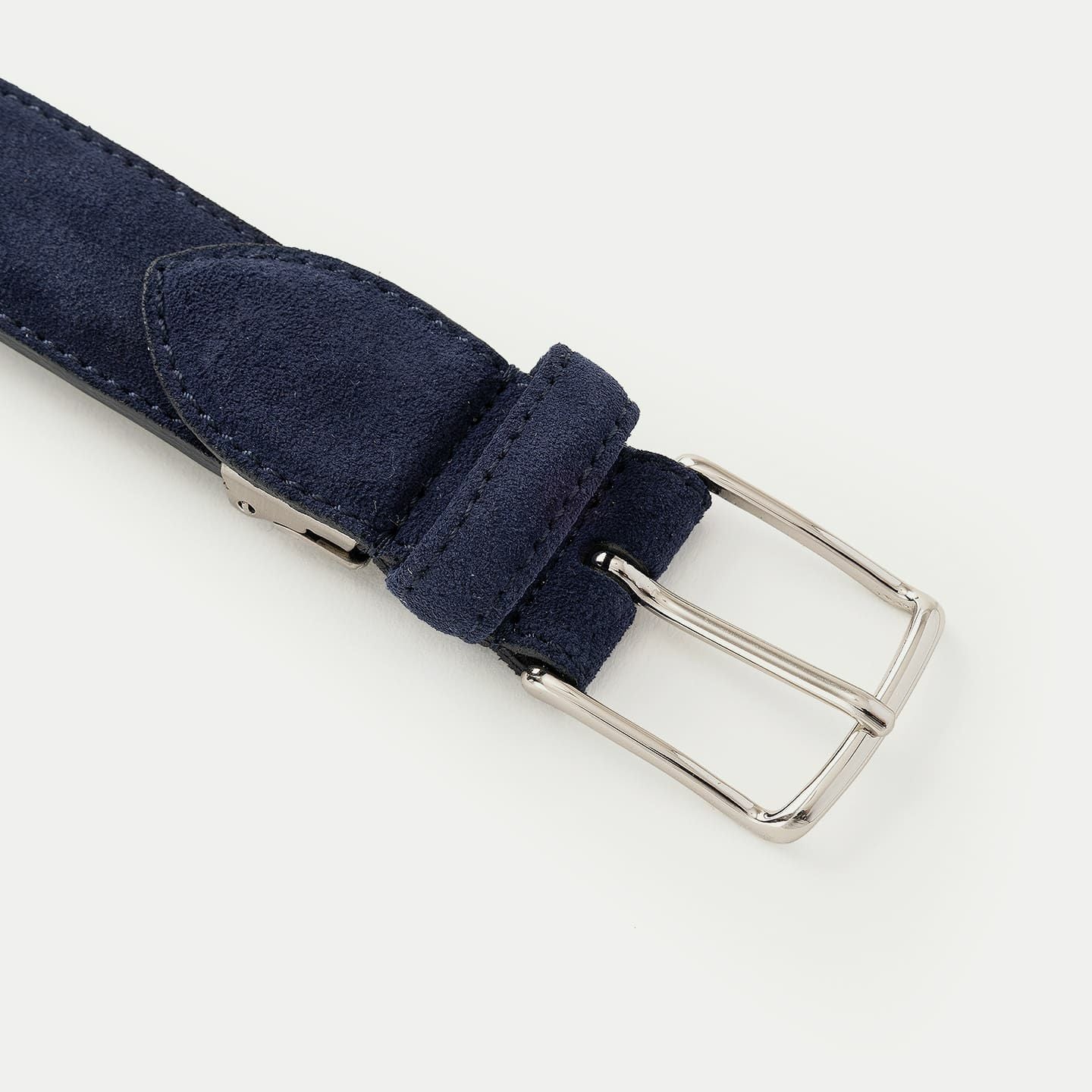 スエード ベルト - Silver / Navy - | ETiAM