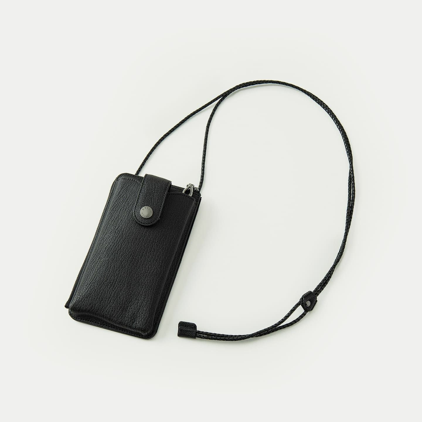 ETiAM L字ファスナーウォレットショルダー ゴート L字ファスナーウォレットショルダー《Envelop》 - Black - | ETiAM