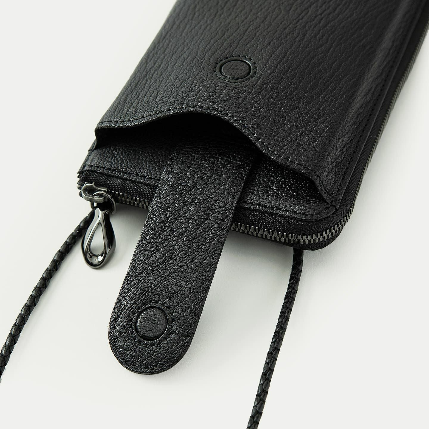 ETiAM L字ファスナーウォレットショルダー ゴート L字ファスナーウォレットショルダー《Envelop》 - Black - | ETiAM