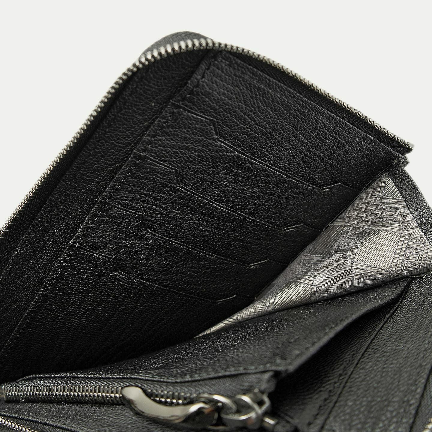 ゴート L字ファスナーウォレットショルダー《Envelop》 - Black - | ETiAM