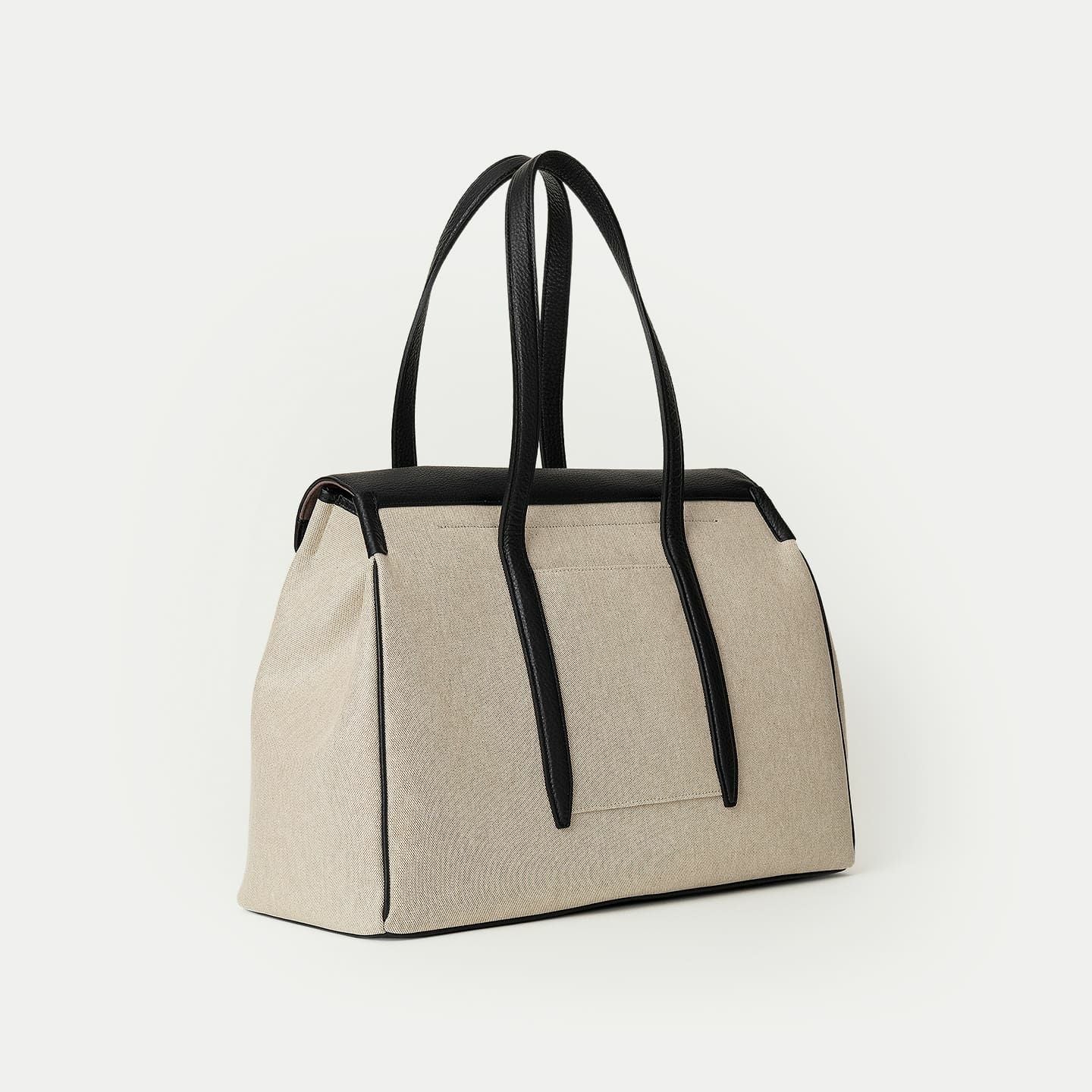 ETiAM キャンバス フラップトートバッグ キャンバス フラップトートバッグ(L)《Embrace》 - Black - | ETiAM
