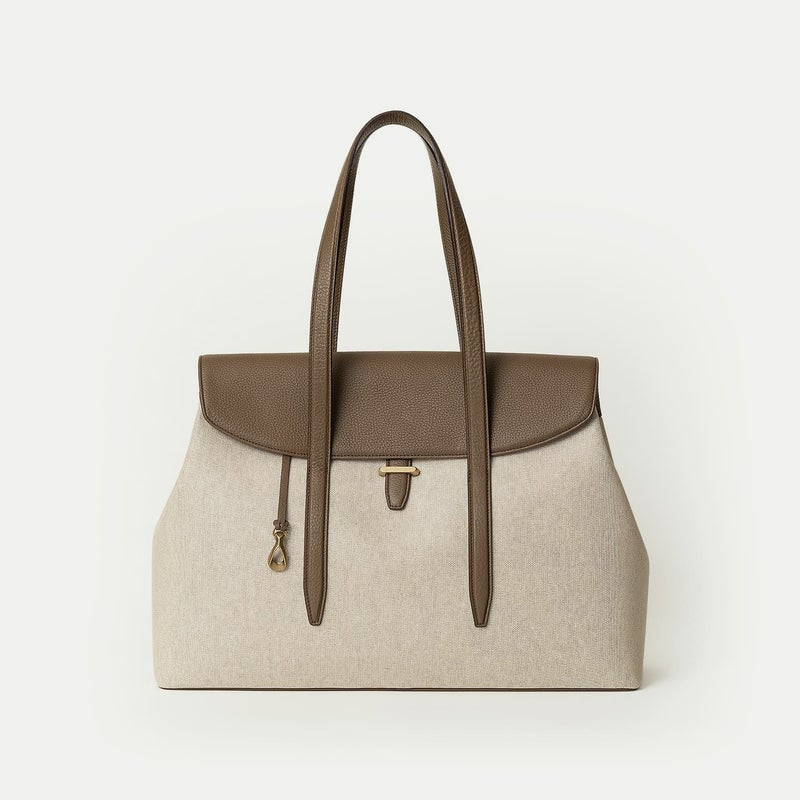 キャンバス フラップトートバッグ(L)《Embrace》 - Oak -