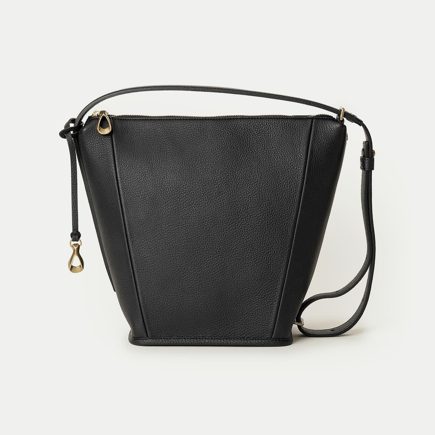 ETiAM ハンドバッグ　ブラック シェーブル ファスナートートバッグ（L）《Flexi》 - Black - | ETiAM
