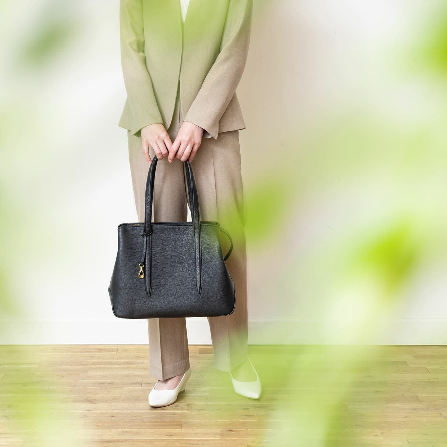 シュリンク ファスナートートバッグ（S）《Flexi》 - Black - | ETiAM