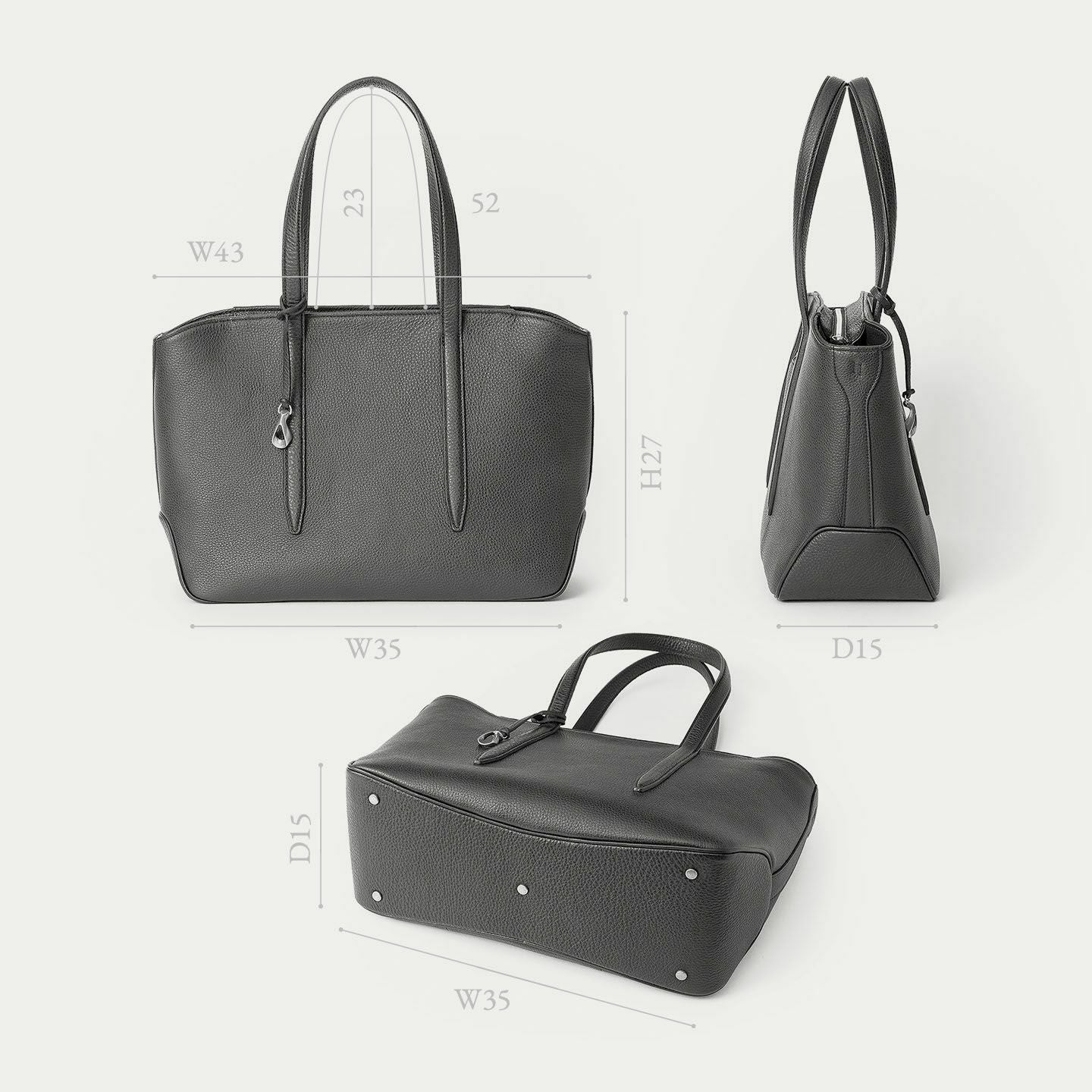 シュリンク ファスナートートバッグ（S）《Flexi》 - Black - | ETiAM