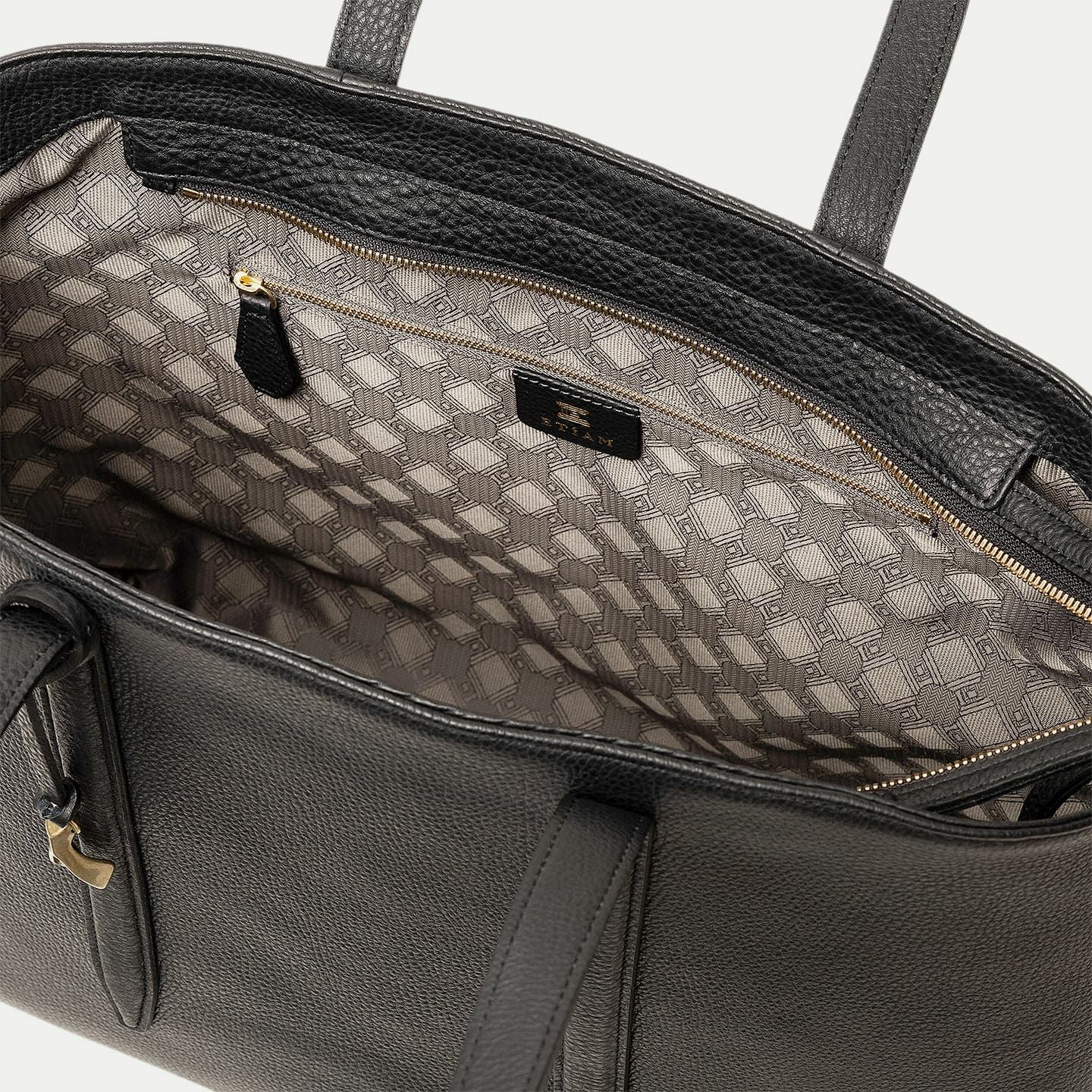 シュリンク ファスナートートバッグ（L）《Flexi》 - Black - | ETiAM