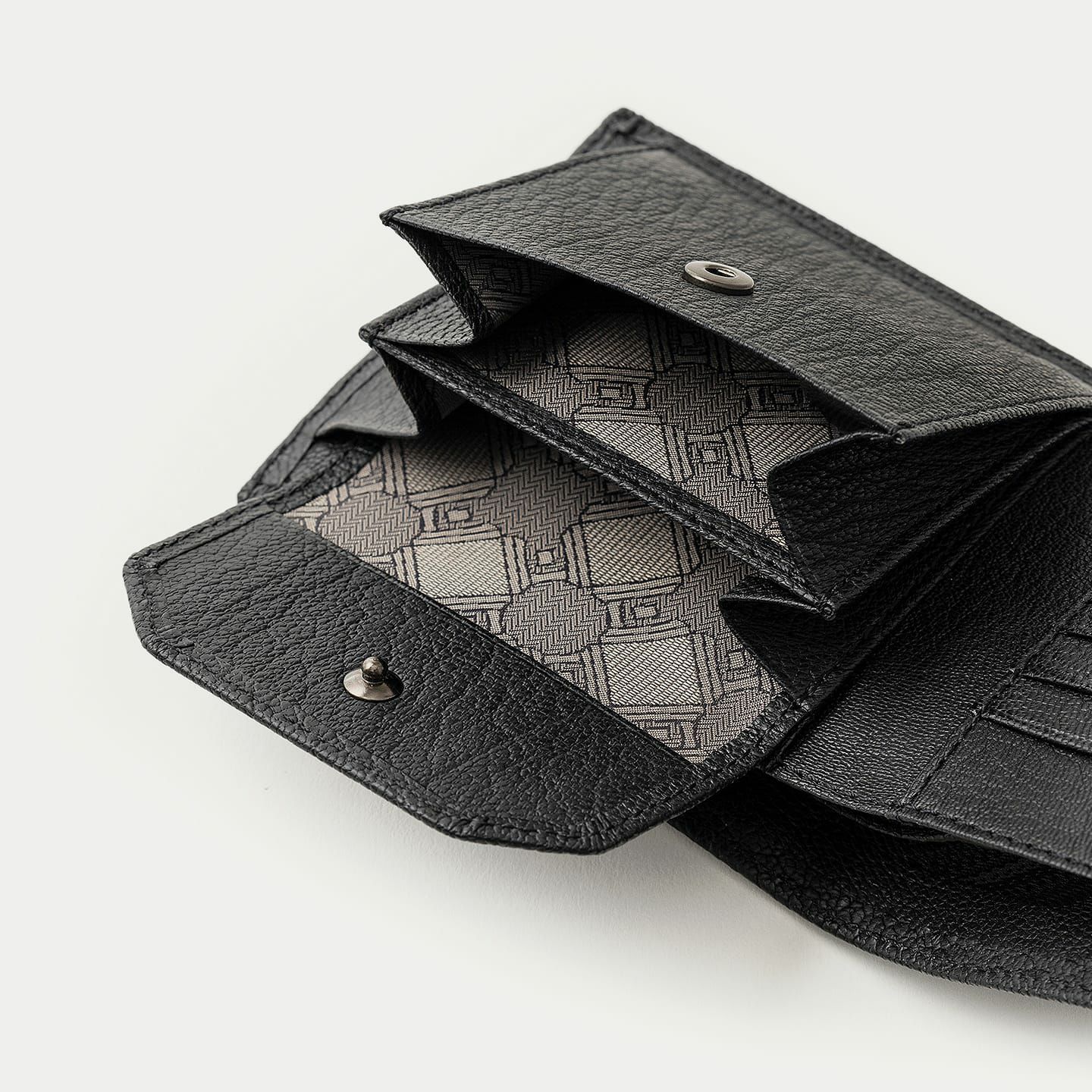 ゴート 二つ折り財布 - Black - | ETiAM