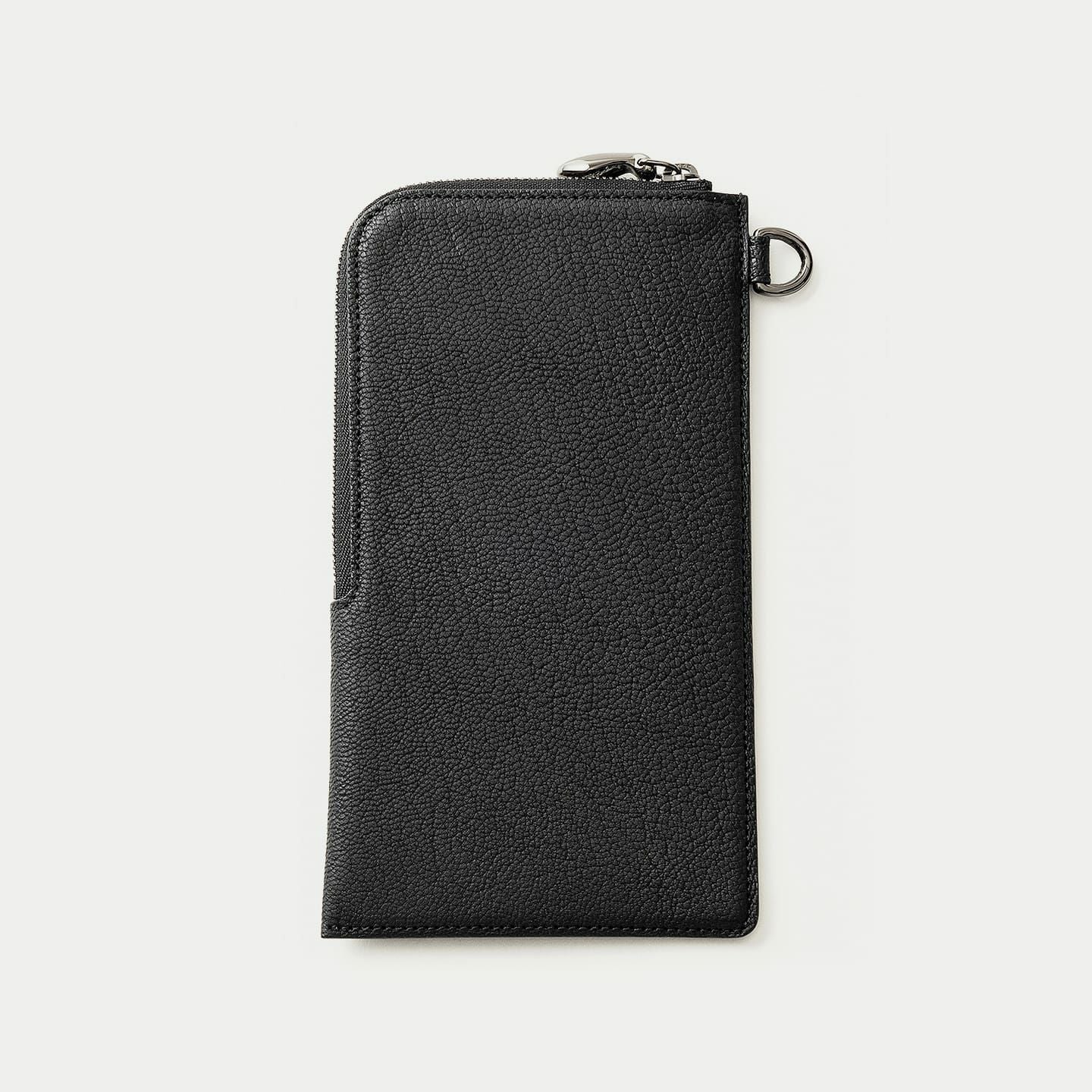 ゴート L字ファスナーウォレットショルダー《Envelop》 - Black - | ETiAM