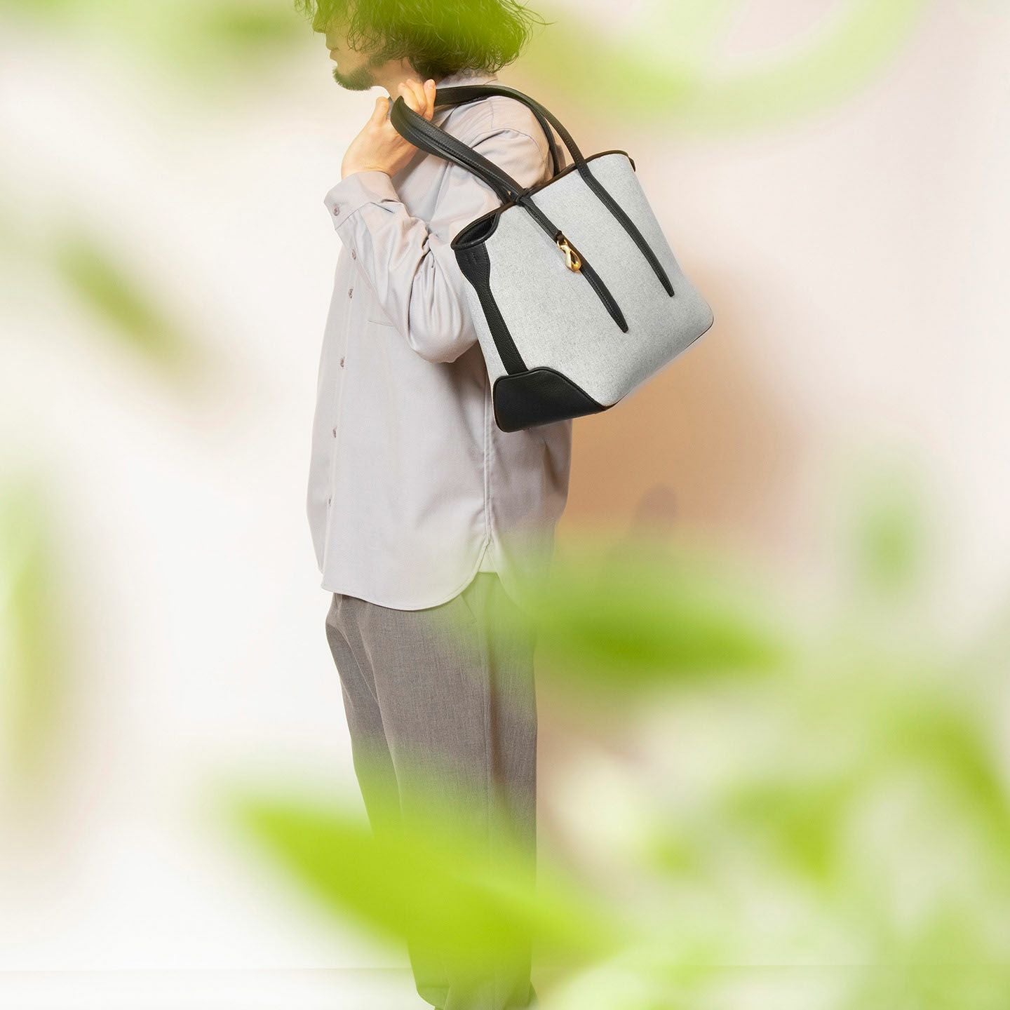 キャンバス ファスナートートバッグ（S）《Flexi》 - Black - | ETiAM