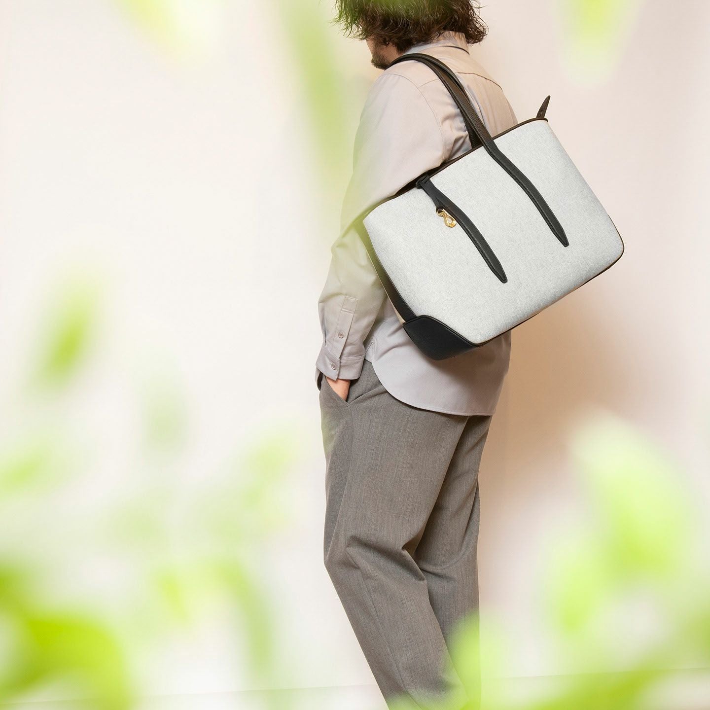 キャンバス ファスナートートバッグ（L）《Flexi》 - Oak - | ETiAM