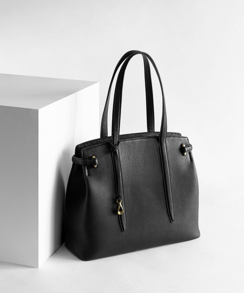 シュリンク　サイドベルトトート　《Afford》 - Black -