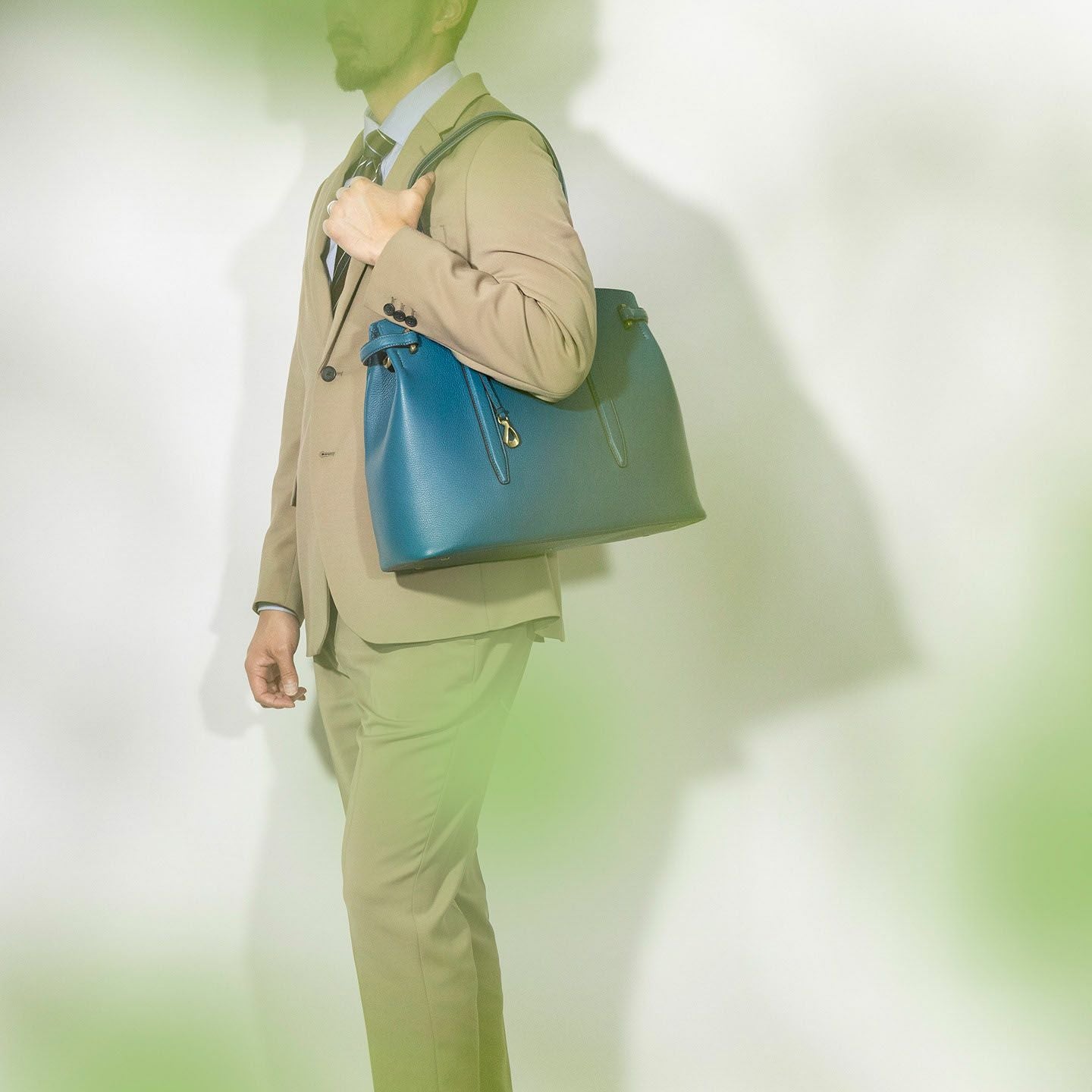 ETiAM シュリンク トートバッグ（S）　British Green シュリンク サイドベルトトート 《Afford》 - British Green - | ETiAM