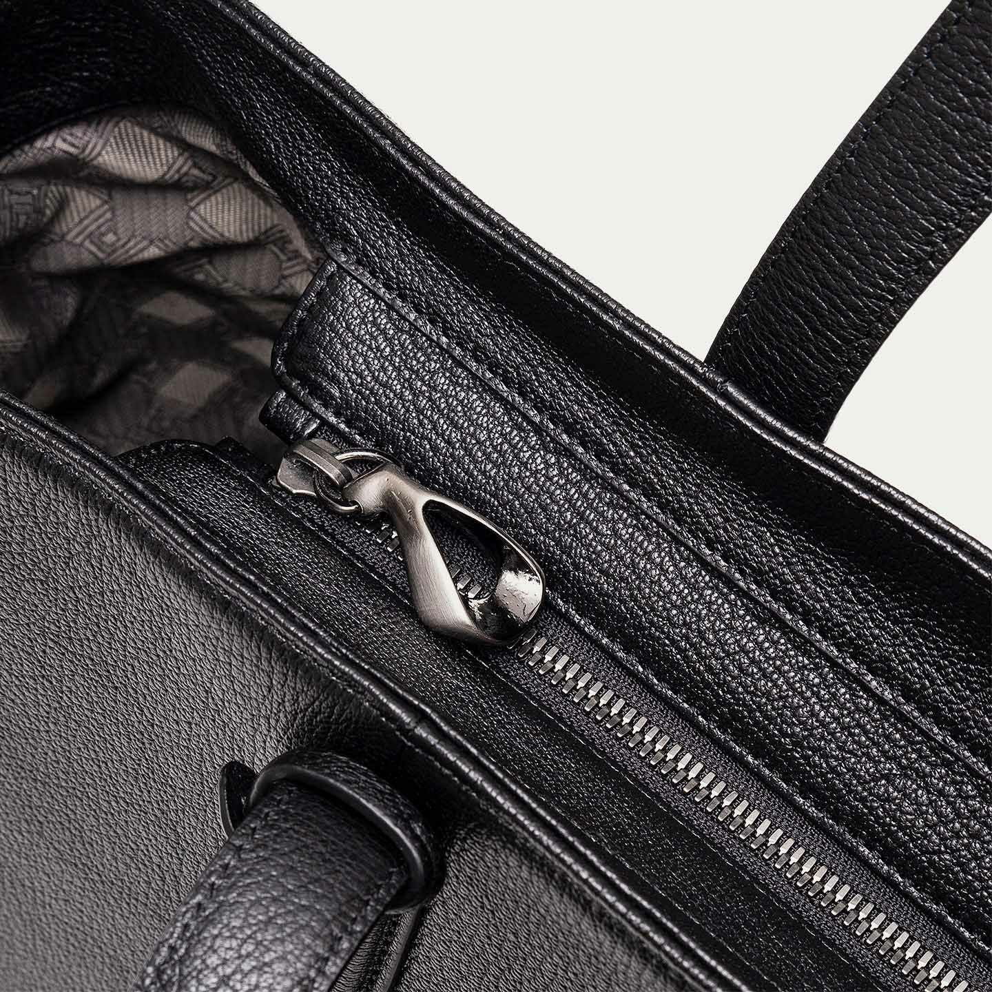 シェーブル ファスナートートバッグ（L）《Flexi》 - Black - | ETiAM
