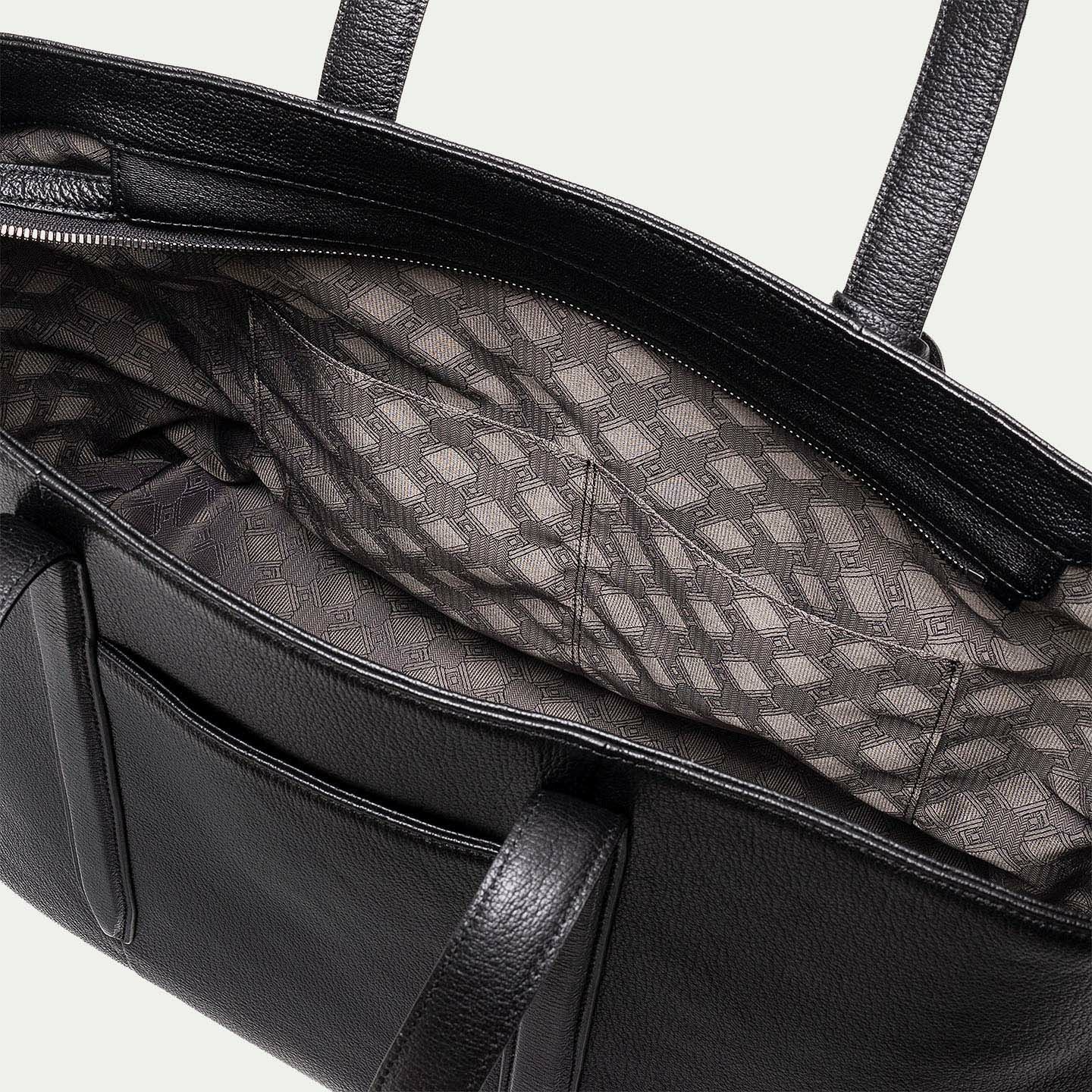 シェーブル ファスナートートバッグ（L）《Flexi》 - Black - | ETiAM