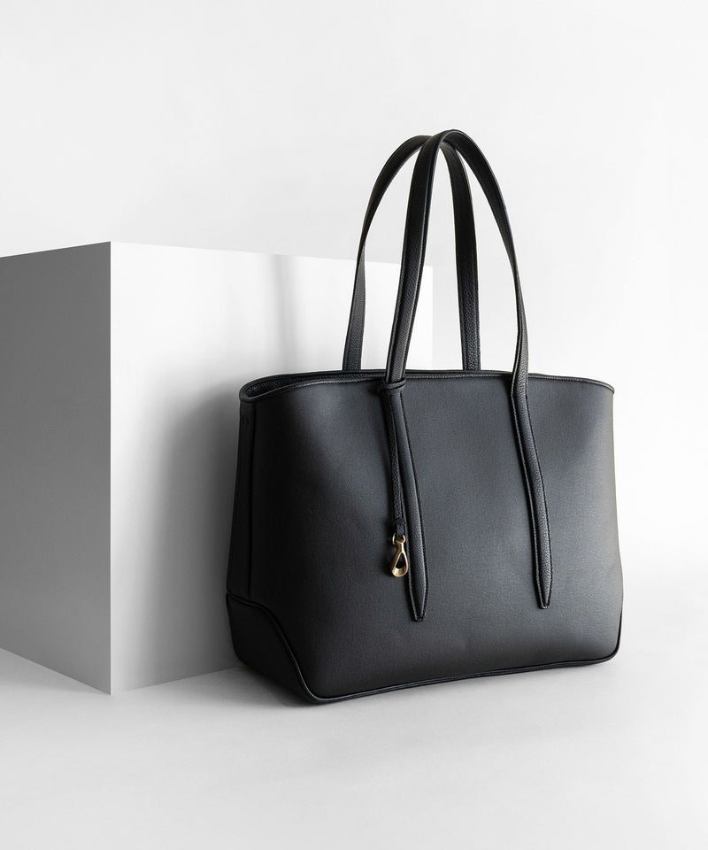 キャンバス ファスナートートバッグ（L）《Flexi》 - Deep Black -