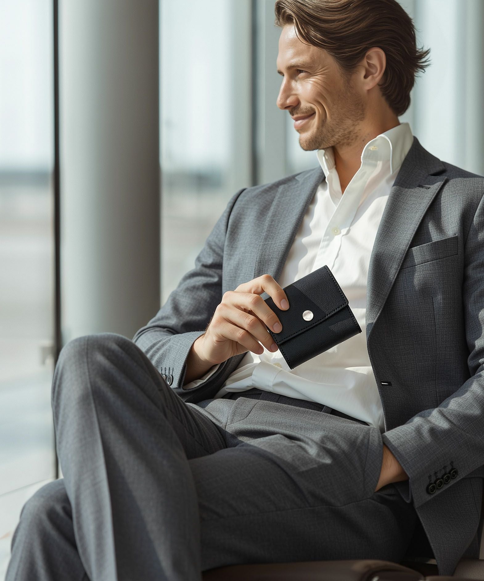 etiam prior シェーブル black シェーブル 三つ折り財布 《Prior》 - Black - | ETiAM