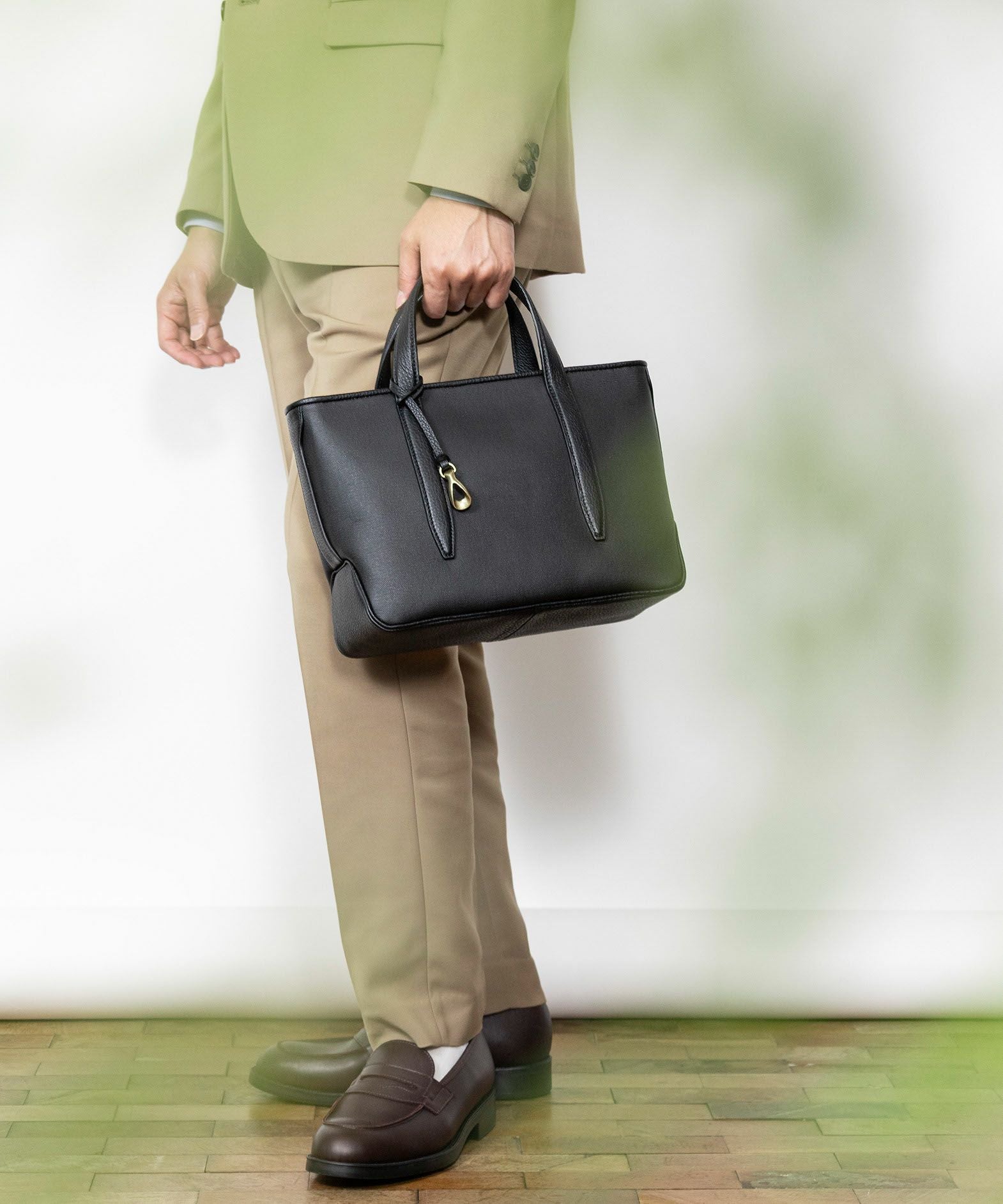 ETiAM キャンバストートバッグ キャンバス フラップトートバッグ(S)《Embrace》 - Black - | ETiAM