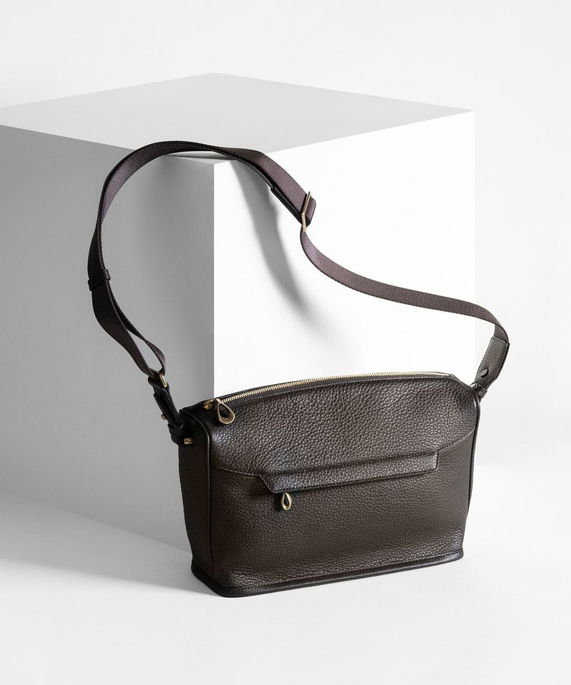 シュリンク アーチショルダーバッグ《Loop》 - Umber Brown -