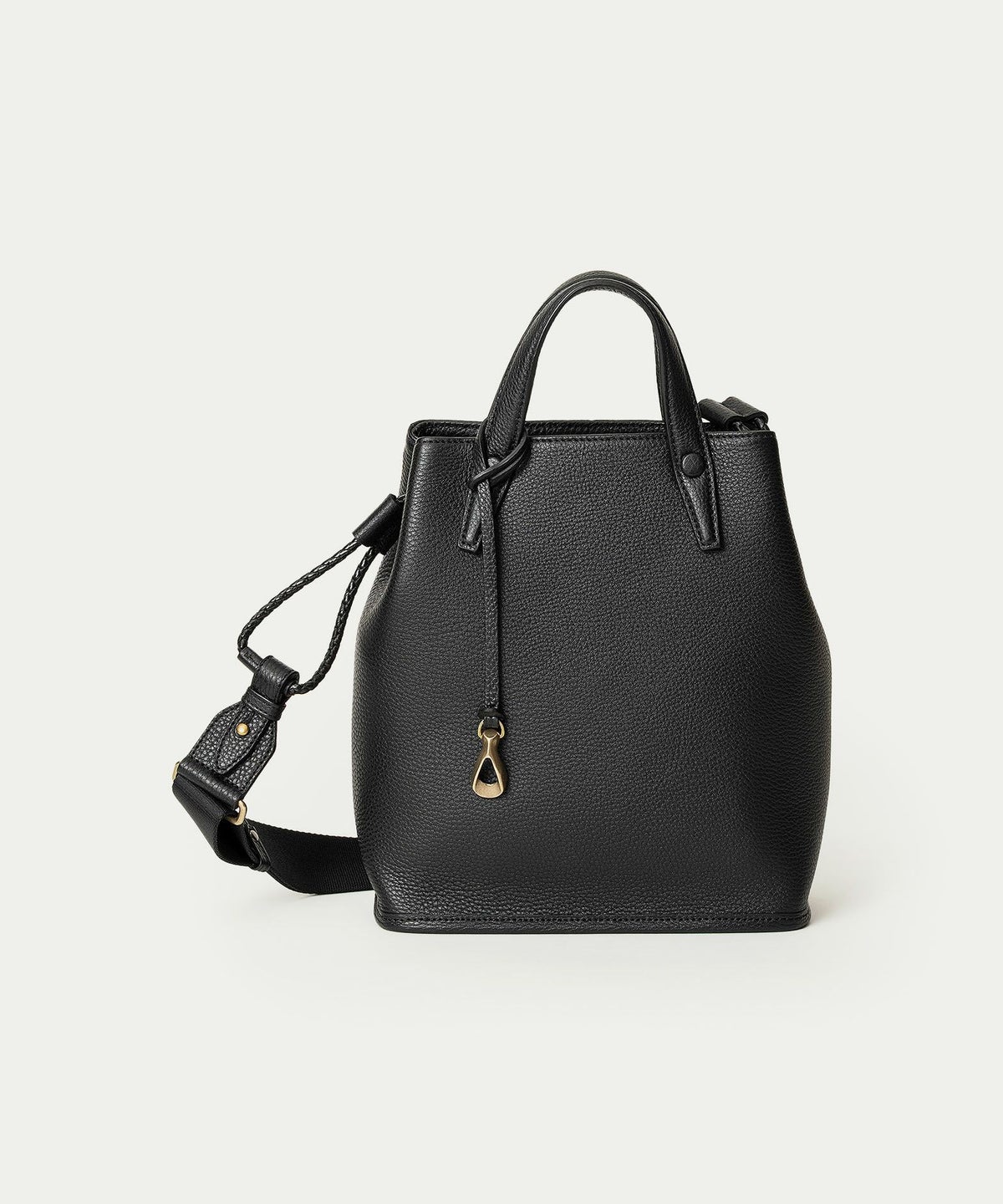 シュリンク ドローストリングショルダーバッグS 《Inflect》 - Black -