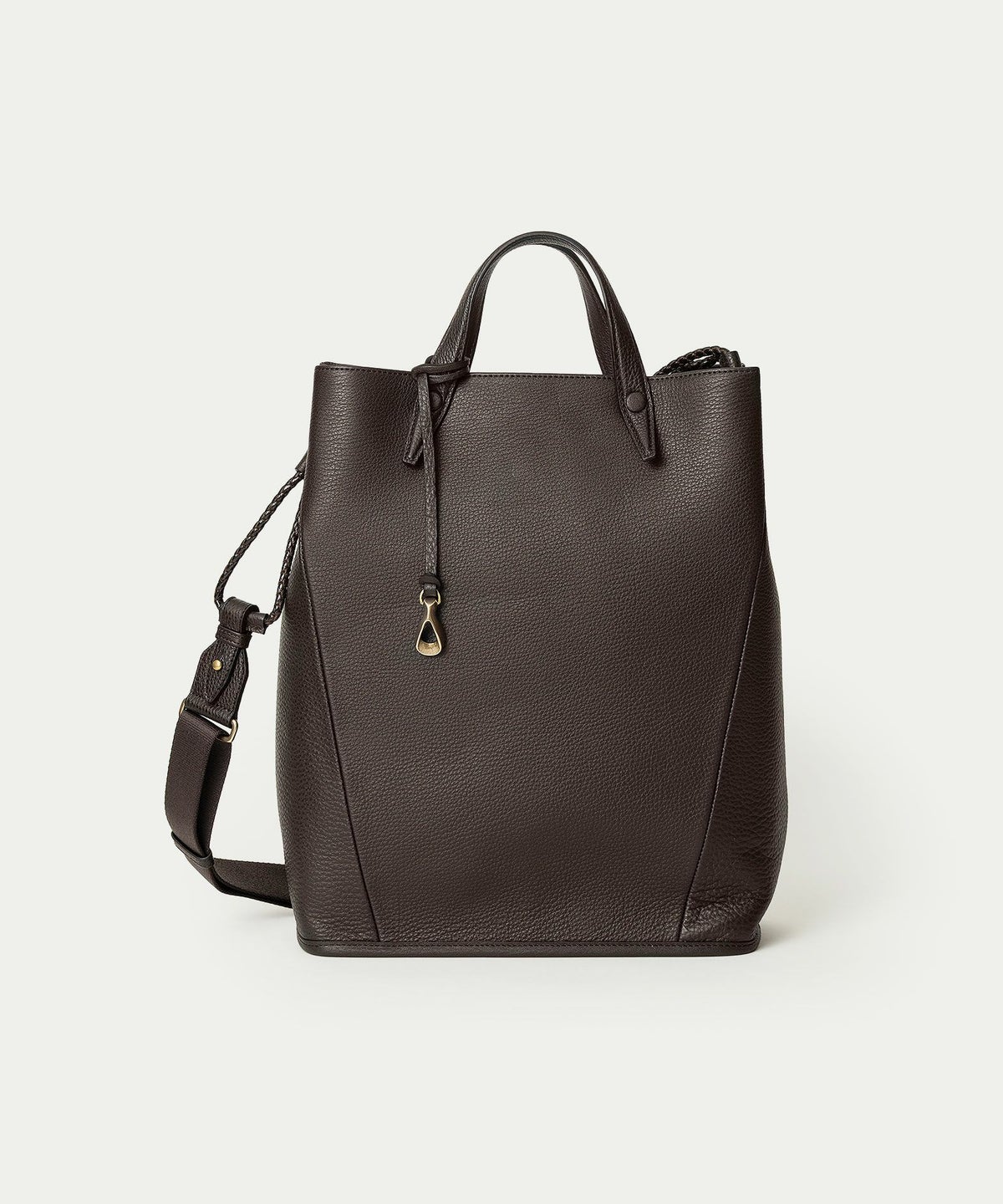 シュリンク ドローストリングショルダーバッグL 《Inflect》 - Umber Brown -