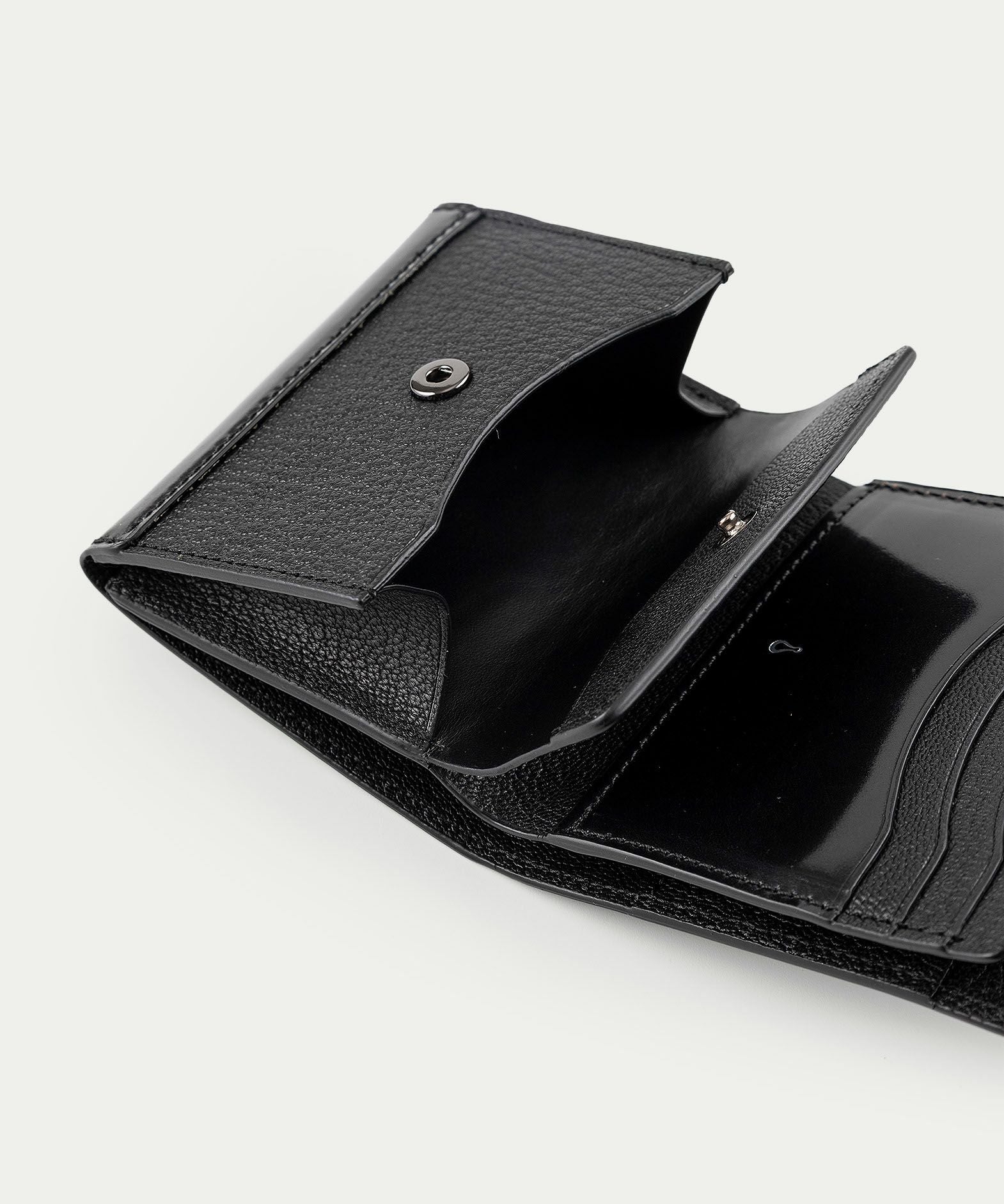 シェルコードバン 三つ折り財布 《Prior》 - Black - | ETiAM
