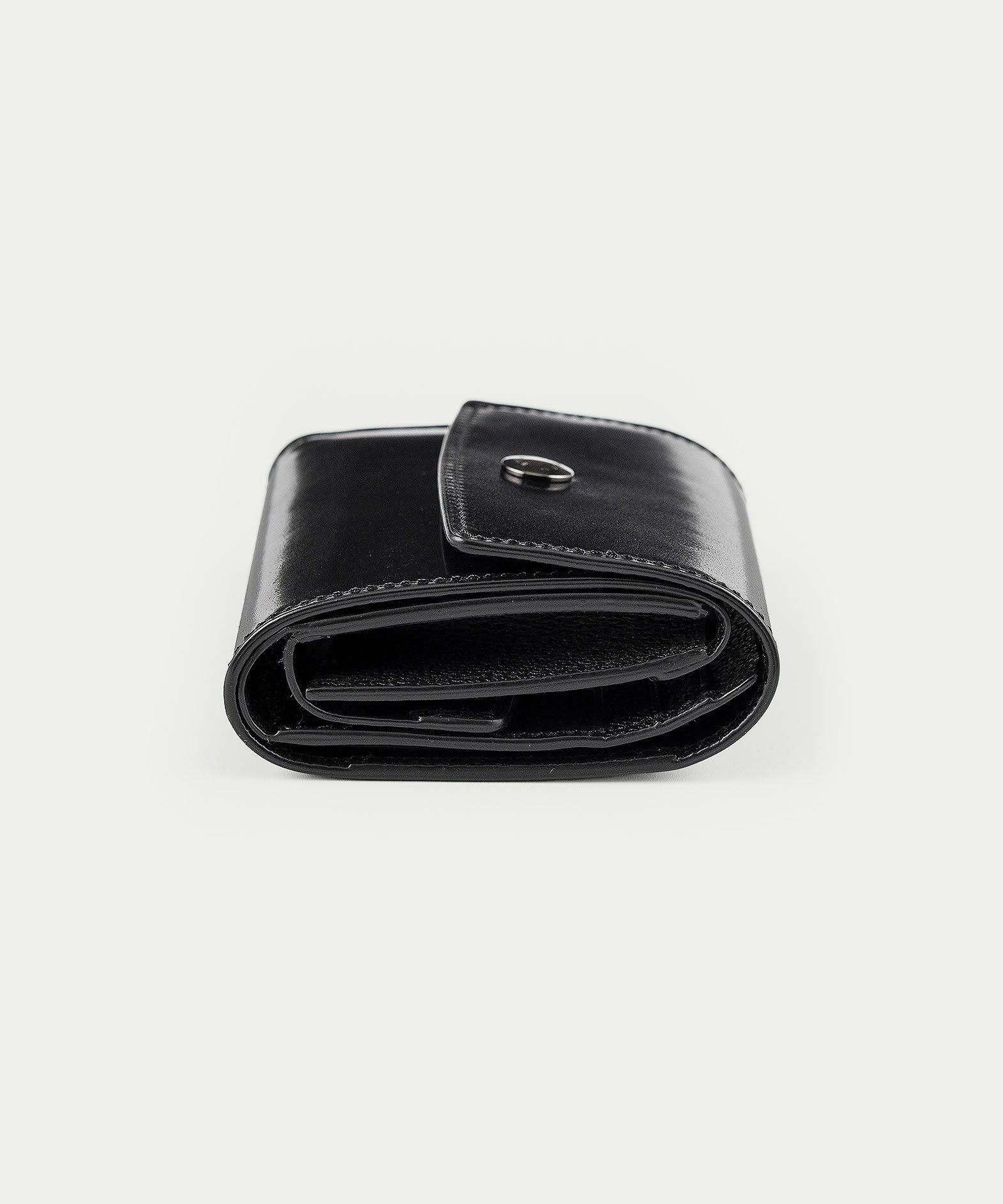 シェルコードバン 三つ折り財布 《Prior》 - Black - | ETiAM