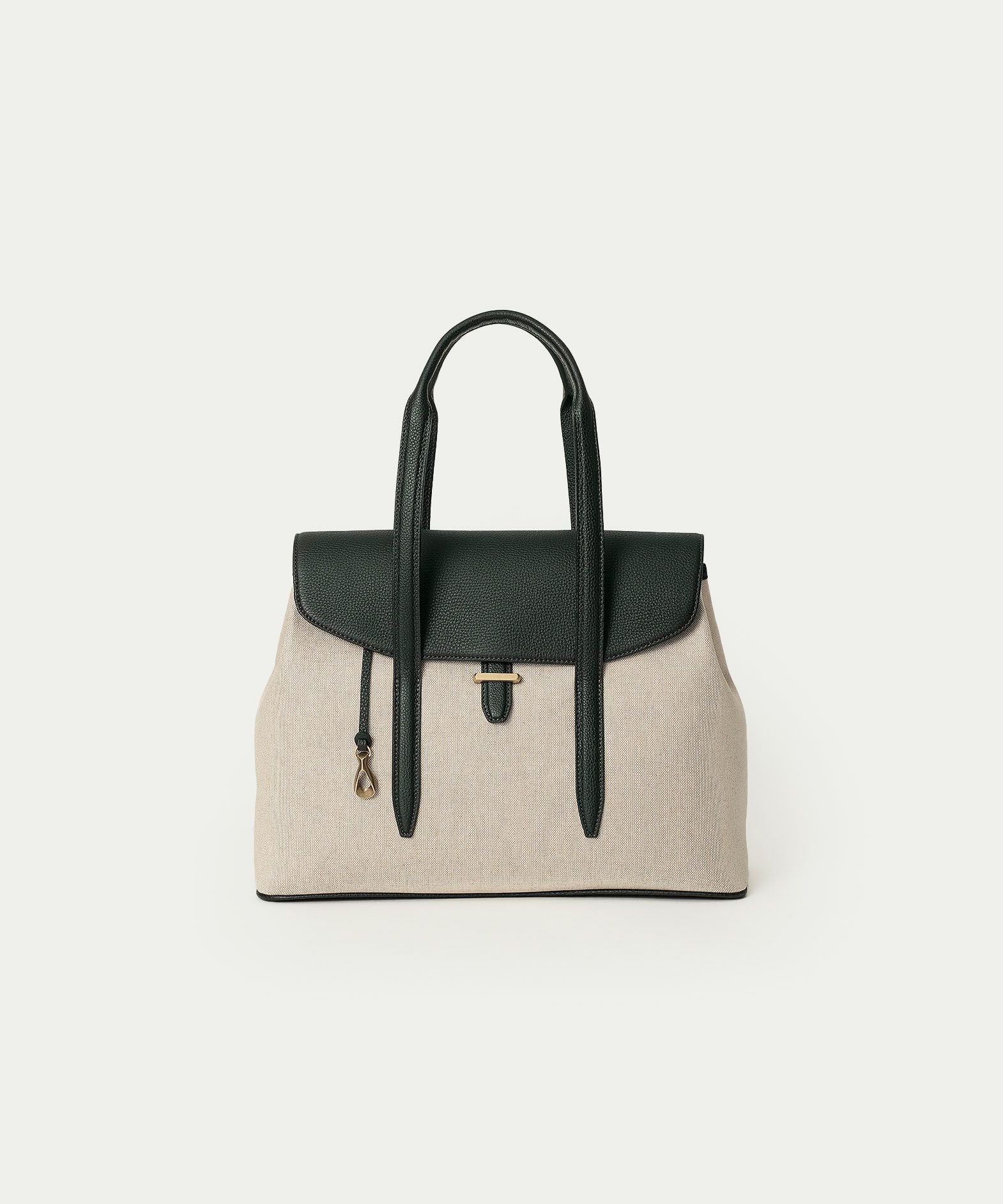 ETiAM キャンバストートバッグ キャンバス フラップトートバッグ(S)《Embrace》 - Black - | ETiAM