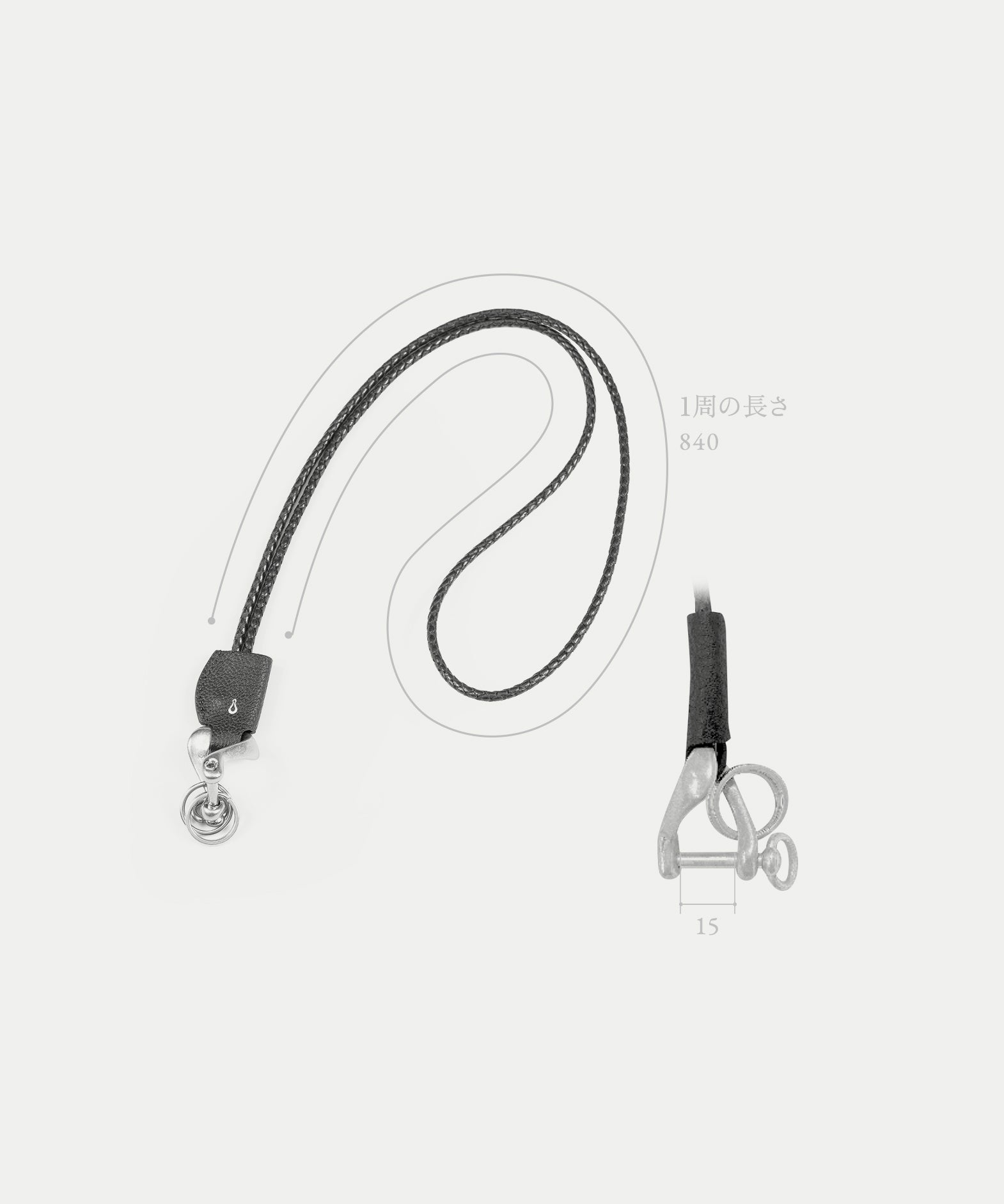ゴート ネックストラップ《Combi》 - Black - | ETiAM