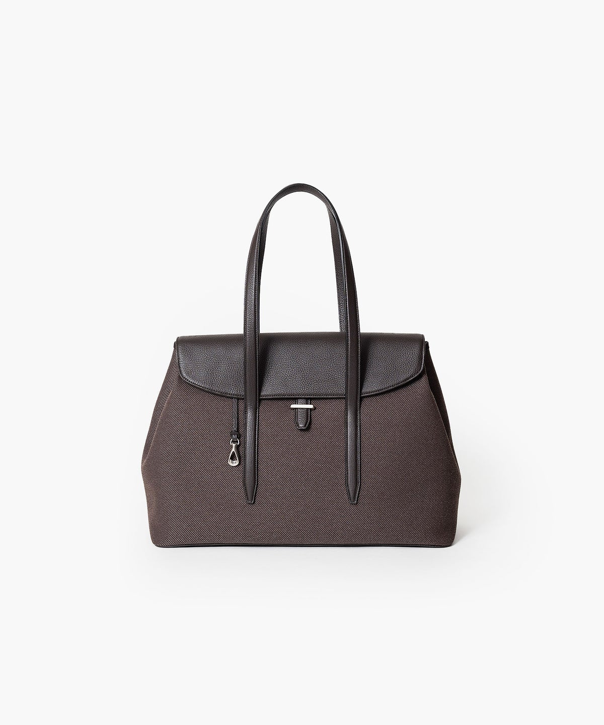 ツイル フラップトートバッグ（L）　《Embrace》 - Brown -
